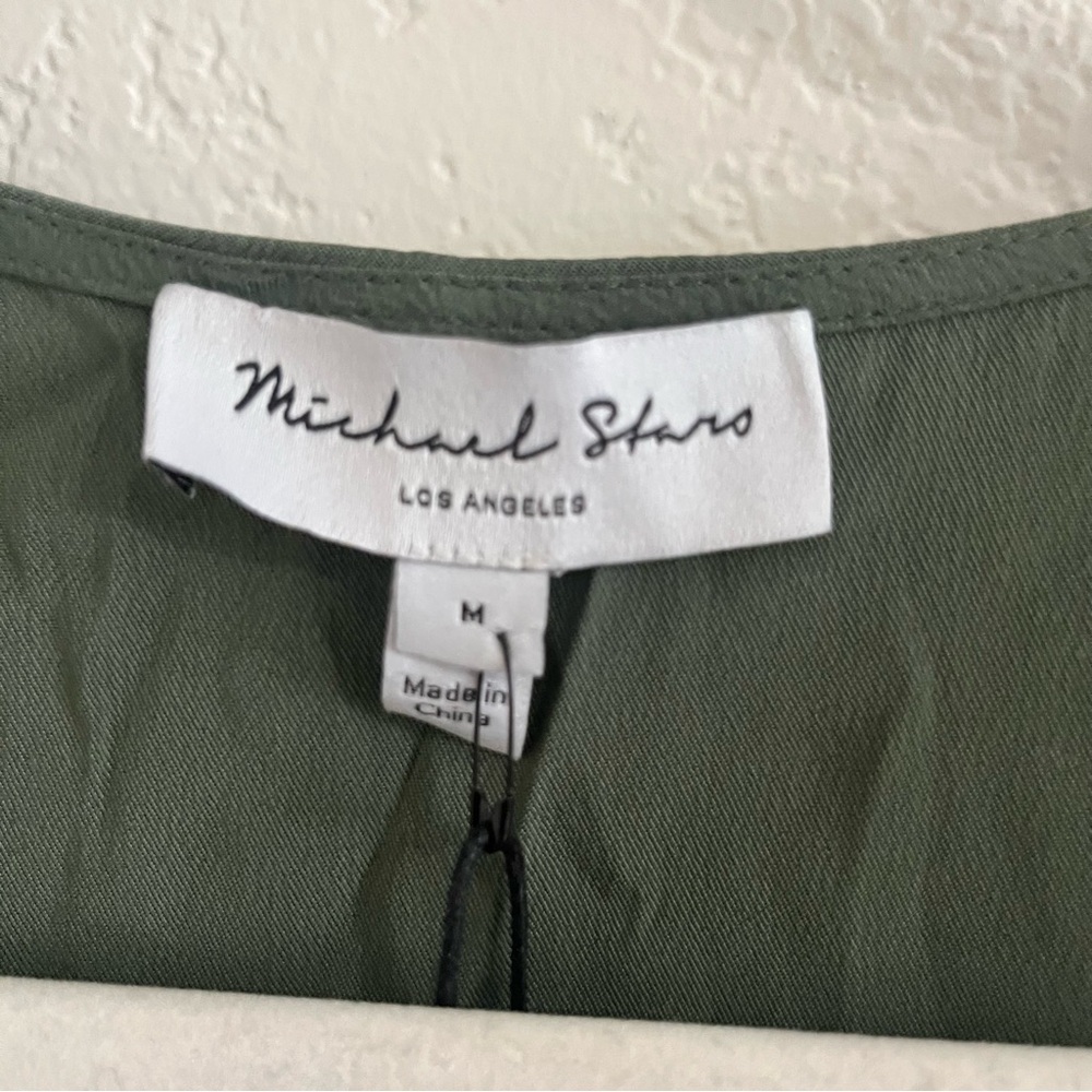 Michael Stars Mary Wrap Dress – Tarragon Green, Size M - Picture 3 of 8